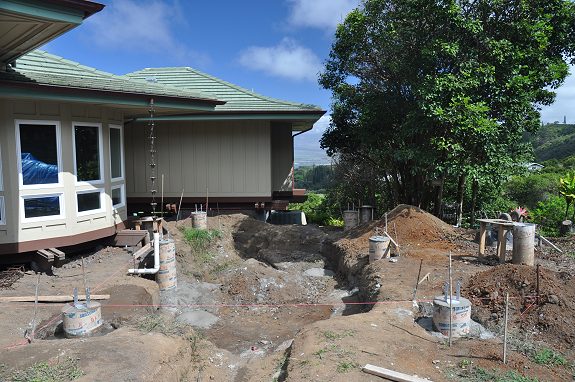Future Koi Pond and Footings for Canoe Hut