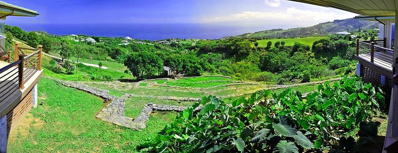 Panoramic Fish Eye View of Terraced Walls