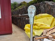 Old Working Rockwell Parking Meter Installed in Front of Barn, June 2, 2010