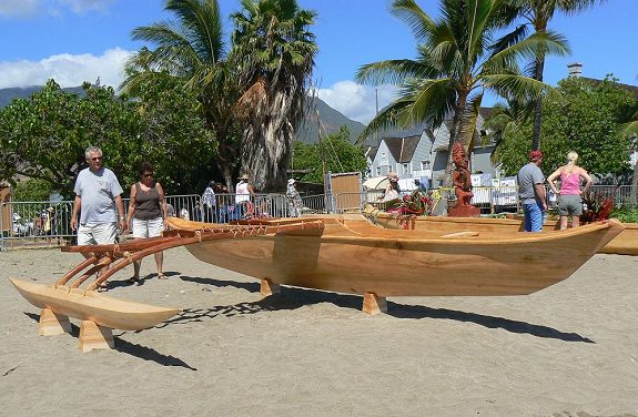 Newly Completed Outrigger Canoe During the 2007 International Festival of Canoes at Kamehameha Iki Park in Lahaina