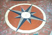 Compass Rose at 4-Way Junction in Brick Paths